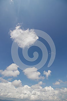 Stratocumulus clouds with a clear blue sky background in the midday. Types of clouds stock images