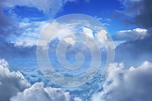 Stratosphere, abstraction of a scene over the clouds photo