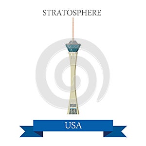 Stratosphere in Las Vegas United States. Flat cart photo