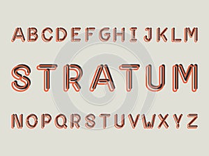 Stratum regular font. Vector alphabet photo