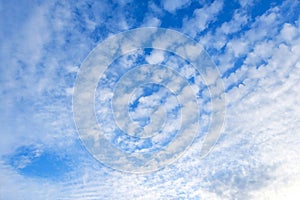 the stratus clouds and the blue sky