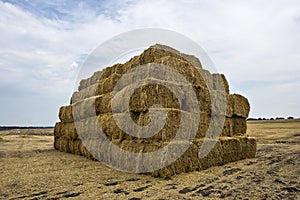 Straw bales pyramid