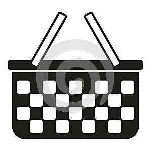 Straw basket icon simple vector. Picnic hamper