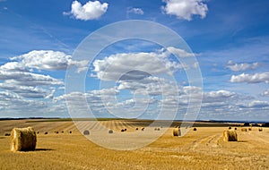 Straw bundles in the plains - Yonne Burgundy, France