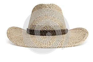 Straw Cowboy hat isolated on white