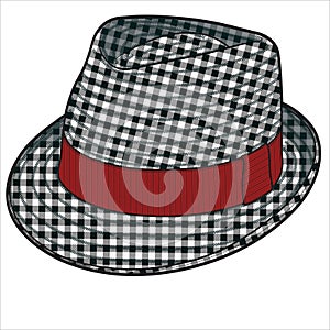 Bavlněný oděv klobouk páska v upravitelné vektor 