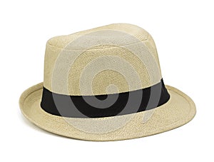 Straw hat isolated on white background with clipping path