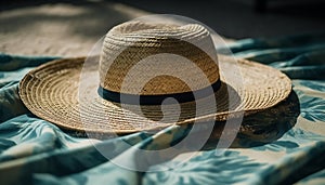 Straw hats and fedoras, perfect for summer generated by AI