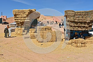 Straw hay bales, Morocco