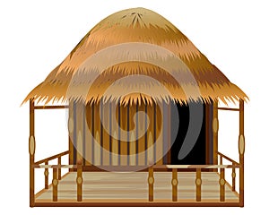 Straw hut design on white background