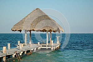 Straw Hut on Dock