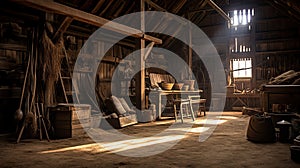 straw inside of barn