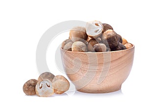 Straw mushrooms on white background