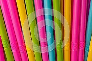 Straw plastic colorful background for drinking water