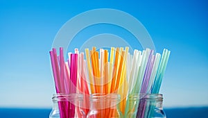 Straw red pipe background plastic party