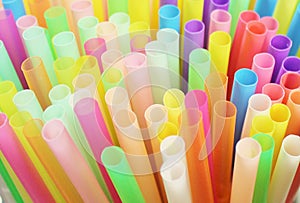 Straw straws drinking disposable plastic colourful background group object, stock, photo, photograph, image, picture