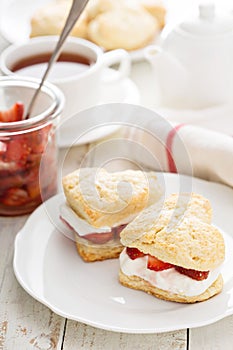 Strawbbery shortcakes with whipped cream