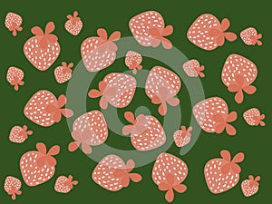 Strawberries background illustrated