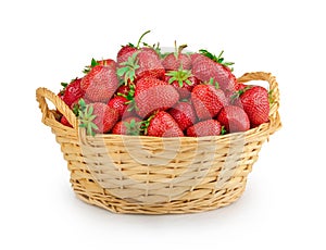 Strawberries in a basket isolated