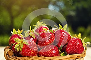 strawberries in basket, strawberry basket, strawberries on wooden table, strawberry, basket with strawberries, strawberries in na