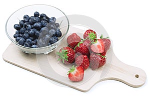 Strawberries and blue berries