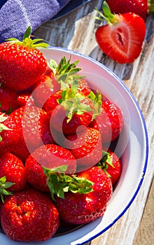 Strawberries in a Bowl .