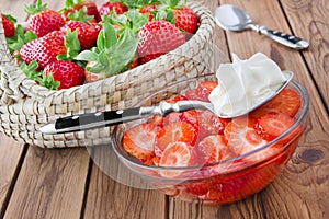 Strawberries and cream photo