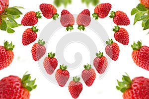 Strawberries with effect on white background for backgrounds photo