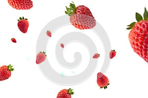 Strawberries with effect on white background for backgrounds photo
