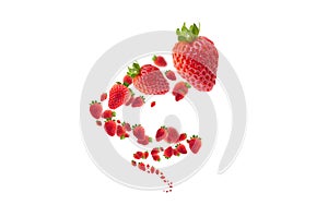 Strawberries with effect on white background for backgrounds photo