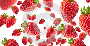 strawberries with effect on white background for backgrounds photo