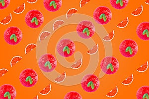 Strawberries with effect on white background for backgrounds