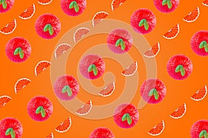 Strawberries with effect on white background for backgrounds photo