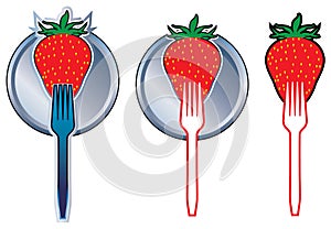 Strawberries and forks