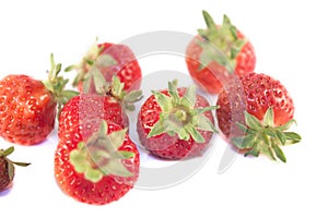 Strawberries fragaria ananassa isolated