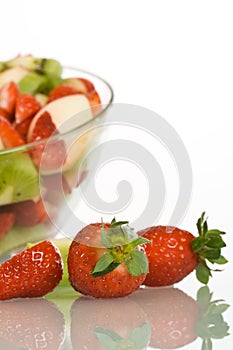Strawberries and fruit salad