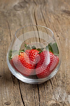 Strawberries in glass photo