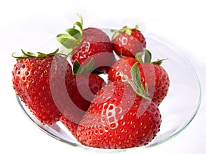 Strawberries in a glass bowl