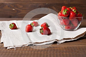 Strawberries in the glass bowl