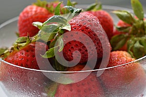 Strawberries in glass jar