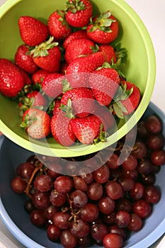 strawberries and grapes