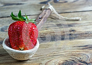 Strawberries on handemade spoons
