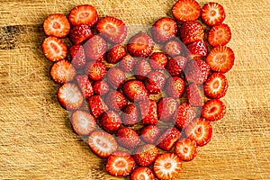Strawberries in a Heart Shape