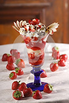 Strawberries and ice cream