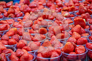 Strawberries inside London\'s famous Borough Market photo