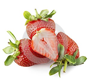 Strawberries isolate on white