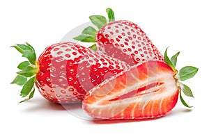 Strawberries isolated on the white background