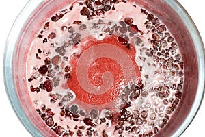 Strawberries jam making