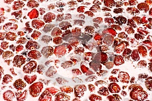 Strawberries jam making