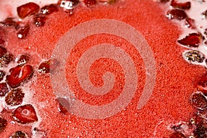 Strawberries jam making